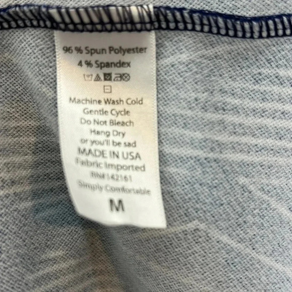 LuluRoe Dark Blue with white geometric design Dress with pockets Size Medium - Picture 5 of 5